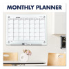 Infinity Magnetic Glass Calendar Board, Monthly Planning/Scheduling, 48" x 36", White Surface