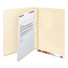 Self-Adhesive Folder Dividers For Top/End Tab Folders, 2 Fasteners, Letter Size, Manila, 100/Box