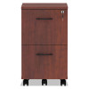 Alera Valencia Series Mobile Pedestal, Left Or Right, 2 Legal/Letter-Size File Drawers, Medium Cherry, 15.38" X 20" X 26.63"