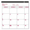 Monthly Desk Pad Calendar, 22 x 17, White/Burgundy Sheets, Black Binding, Clear Corners, 12-Month (Jan To Dec): 2026