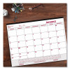 Monthly Desk Pad Calendar, 22 x 17, White/Burgundy Sheets, Black Binding, Clear Corners, 12-Month (Jan To Dec): 2026