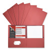 Two-Pocket Portfolios With Textured Covers, Accommodates 11 x 8.5 Sheets, Red, 25/Box
