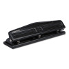 12-Sheet Deluxe Two- And Three-Hole Adjustable Punch, 9/32" Holes, Black