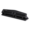 12-Sheet Deluxe Two- And Three-Hole Adjustable Punch, 9/32" Holes, Black