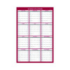 Classic Red Laminated Erasable Wall Calendar, 48 x 32, White/Red/Gray Sheets, 12-Month (Jan To Dec): 2026