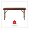 Wood Folding Table, Rectangular, 59.88w X 17.75d X 29.13h, Mahogany
