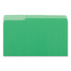 Interior File Folders, 1/3-Cut Tabs: Assorted, Legal Size, 11-Pt Stock, Green, 100/Box