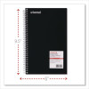 Wirebound Notebook, 3-Subject, Medium/College Rule, Black Cover, (120) 9.5 x 6 Sheets