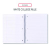 Wirebound Notebook, 1-Subject, Medium/College Rule, Assorted Cover Colors, (70) 10.5 x 8 Sheets, 4/Pack