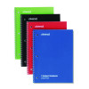 Wirebound Notebook, 1-Subject, Medium/College Rule, Assorted Cover Colors, (70) 10.5 x 8 Sheets, 4/Pack