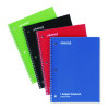 Wirebound Notebook, 1-Subject, Medium/College Rule, Assorted Cover Colors, (70) 10.5 x 8 Sheets, 4/Pack