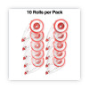 Mini Correction Tape, Non-Refillable, 0.25" x 22.92 Ft, White Tape, Clear/Red Dispenser, 10/Pack