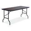 Officeworks Classic Wood-Laminate Folding Table, Curved Legs, Rectangular, 60" x 30" x 29", Walnut