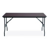 Officeworks Classic Wood-Laminate Folding Table, Curved Legs, Rectangular, 60" x 30" x 29", Walnut