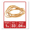 Rubber Bands, Size 33, 0.04" Gauge, Beige, 1 Lb Box, 640/Pack