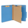 Pressboard Classification Folders, 2/5-Cut Tab, Expands 2", 1 Divider, 4 Fasteners, Letter Size, Cobalt Blue, 10/Box