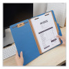 Pressboard Classification Folders, 2/5-Cut Tab, Expands 2", 1 Divider, 4 Fasteners, Letter Size, Cobalt Blue, 10/Box