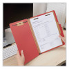 Pressboard Classification Folders, 2/5-Cut Tab, Expands 2", 1 Divider, 4 Fasteners, Letter Size, Ruby Red, 10/Box