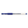Comfort Grip Gel Pen, Stick, Medium 0.7 Mm, Blue Ink, Clear/Blue Barrel, Dozen