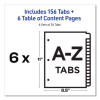 Customizable Table Of Contents Ready Index Multicolor Dividers, 26-Tab, a To z, 11 x 8.5, White, 6 Sets