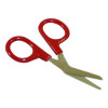 Angled First Aid Kit Scissors, 4" Long, 1.5" Cut Length, Crane-Style Red Handle