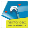 Extra Capacity Reinforced Hanging File Folders With Box Bottom, 2" Capacity, Legal Size, 1/5-Cut Tabs, Blue, 25/Box