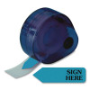 Arrow Message Page Flags In Dispenser, "Sign Here", Blue, 120 Flags/Dispenser