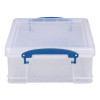 Snap-Lid Storage Bin, 2.14 Gal, 11" X 14" X 5", Clear/Blue