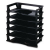 Regeneration Recycled Plastic Letter Tray, 6 Sections, Letter Size Files, 9.13" X 15.25" X 2.75", Black