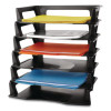 Regeneration Recycled Plastic Letter Tray, 6 Sections, Letter Size Files, 9.13" X 15.25" X 2.75", Black