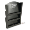 Steel Wall Pocket, 3 Sections, Letter Size, 12" x 3.25" x 17.25", Black