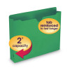 Colored File Jackets With Reinforced Double-Ply Tab, Straight Tab, Letter Size, Green, 50/Box