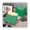 Colored File Jackets With Reinforced Double-Ply Tab, Straight Tab, Letter Size, Green, 50/Box
