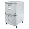 Two-Drawer Mobile Filing Cabinet, 2 Legal/Letter-Size File Drawers, Gray, 14.75" X 18.25" X 26"