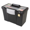 Portable Letter/Legal Filebox With Organizer Lid, Letter/Legal Files, 14.5" X 10.5" X 12", Black
