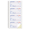 Spiralbound Money And Rent Receipt Book, Two-Part Carbonless, 4.75 x 2.75, 4 Forms/Sheet, 200 Forms Total