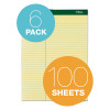 Double Docket Ruled Pads, Pitman Rule Variation (Offset Dividing Line - 3" Left), (100) Canary Yellow 8.5 x 11 Sheets, 6/Pack