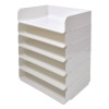 Side-Load Stackable Plastic Document Tray, 1 Section, Letter-Size, 12.63 X 9.72 X 3.01, White, 6/Pack