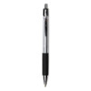 Comfort Grip Ballpoint Pen, Retractable, Medium 1 Mm, Black Ink, Silver/Black Barrel, Dozen