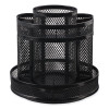 Metal Mesh Rotating Desktop Organizer, 8 Compartments, Metal Mesh, 6.5" Diameter x 6.13"h, Black