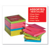 Fan-Folded Self-Stick Pop-Up Note Pads, 3" x 3", Assorted Neon Colors, 100 Sheets/Pad, 12 Pads/Pack
