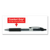 Comfort Grip Gel Pen, Retractable, Medium 0.7 Mm, Black Ink, Clear/Black Barrel, 36/Pack