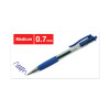 Comfort Grip Gel Pen, Retractable, Medium 0.7 Mm, Blue Ink, Clear/Blue Barrel, Dozen