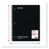 Wirebound Notebook, 5-Subject, Medium/College Rule, Black Cover, (200) 11 x 8.5 Sheets