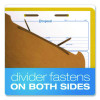 Reinforced Pressboard Classification Folders, 2/5-Cut Tab, Expands 1.75", 1 Divider, 4 Fasteners, Letter Size, Yellow, 10/Box
