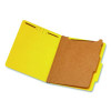 Reinforced Pressboard Classification Folders, 2/5-Cut Tab, Expands 1.75", 1 Divider, 4 Fasteners, Letter Size, Yellow, 10/Box