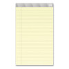 Notepads, Wide/Legal Rule, (50) Canary 8.5 x 14 Sheets, 12/Pack