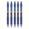G2 Premium Gel Pen, Retractable, Fine 0.7 Mm, Blue Ink, Smoke/Blue Barrel, 5/Pack