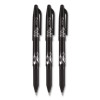 Frixion Ball Erasable Gel Pen, Stick, Fine 0.7 Mm, Black Ink, Black Barrel, 3/Pack