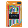Color Cues Cristal Xtra Smooth Ballpoint Pen, Stick, Medium 1.2 Mm, Assorted Ink And Barrel Colors, 10/Box
